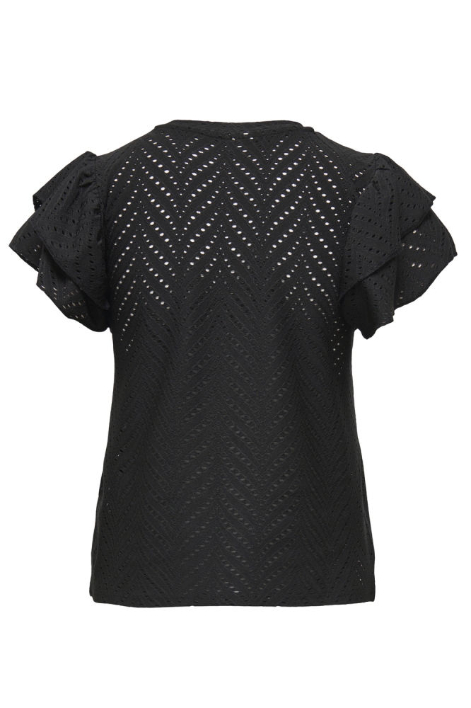 JDYCARLA CATHINKA S/L FRILL TOP JRS 15351452 Black